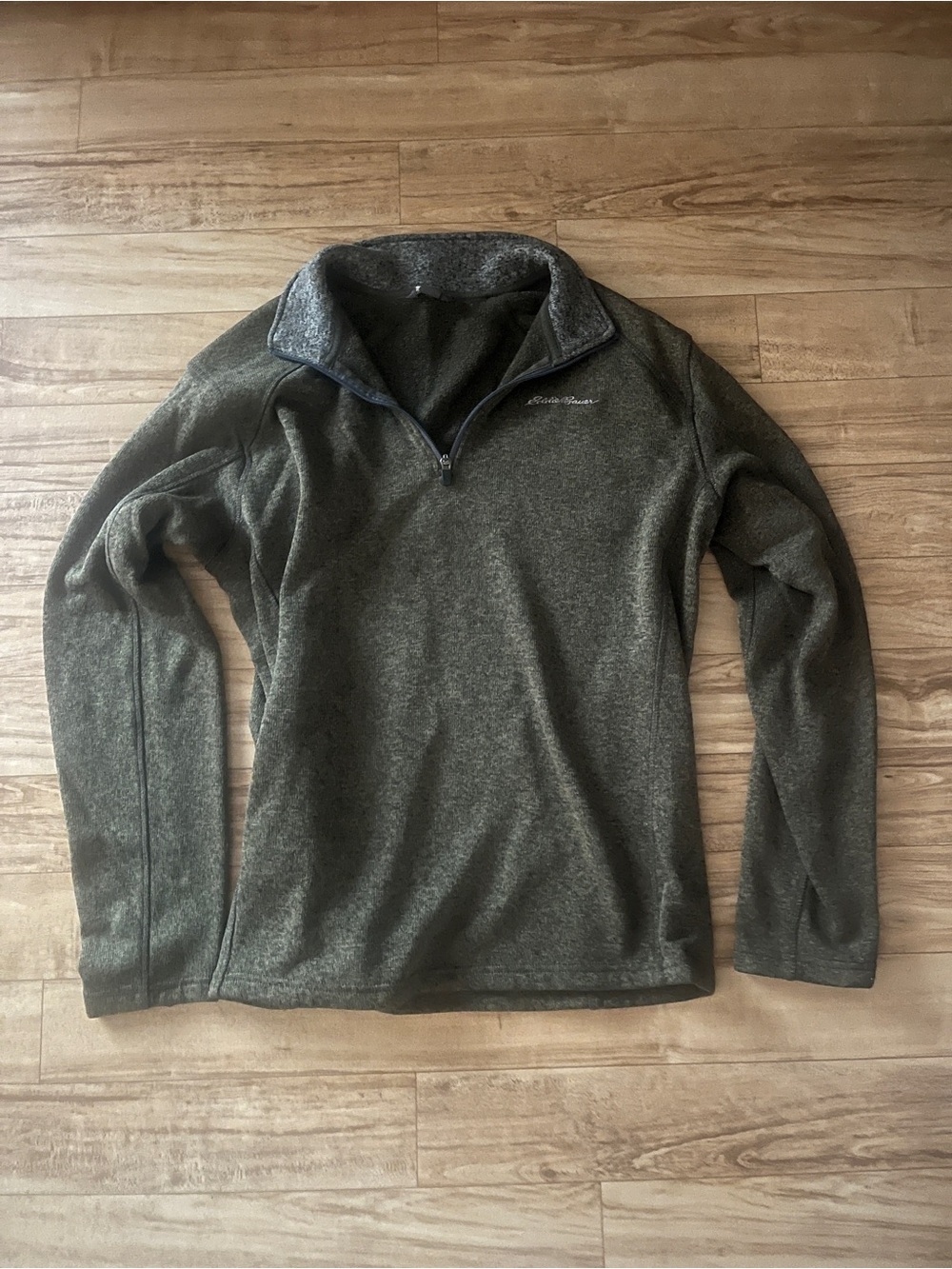Eddie Bauer Men's Olive Green Half-Zip Pullover
